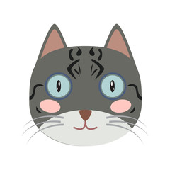Isolated cute cat icon on a white background, Vector illustration