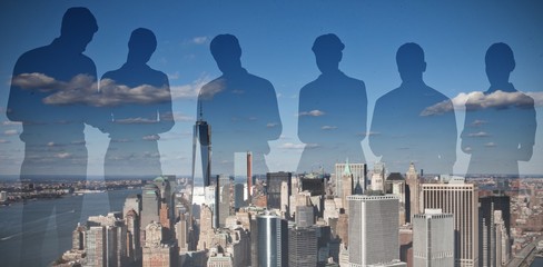 Composite image of silhouettes