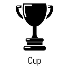 Cup icon, simple black style