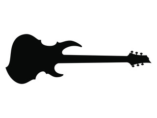 Silhouette tracées à la main d'une guitare Electrique