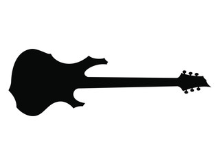 Silhouette tracées à la main d'une guitare Electrique
