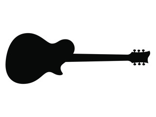 Silhouette tracées à la main d'une guitare Electrique