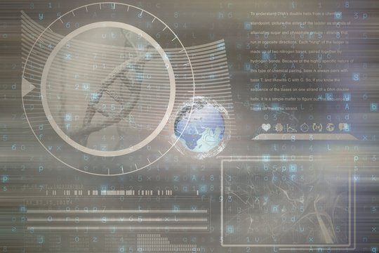 Composite image of composite image of dna helix - Powered by Adobe