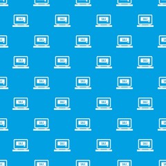 Button sale on laptop pattern seamless blue