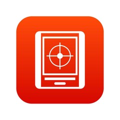 Radar icon digital red