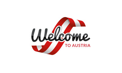 Welcome to Austria flag sign logo icon