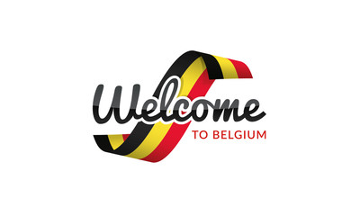 Welcome to Belgium flag sign logo icon