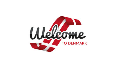 Welcome to Denmark flag sign logo icon