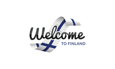 Welcome to Finland flag sign logo icon