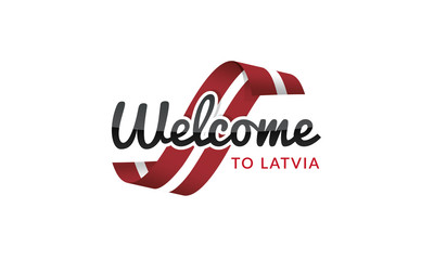 Welcome to Latvia flag sign logo icon