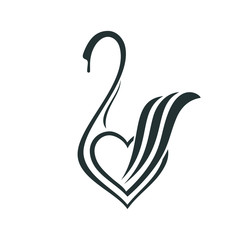 Linear drawing of a swan