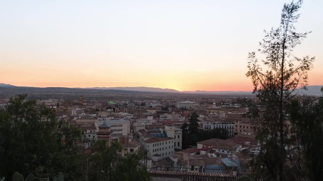 Timelapse of Granada at sunset