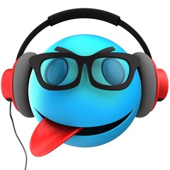 3d blue emoticon smile