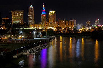 Cleveland Ohio Skyline at Night