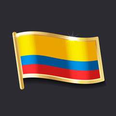flag of Colombia in the form of badge, flat image