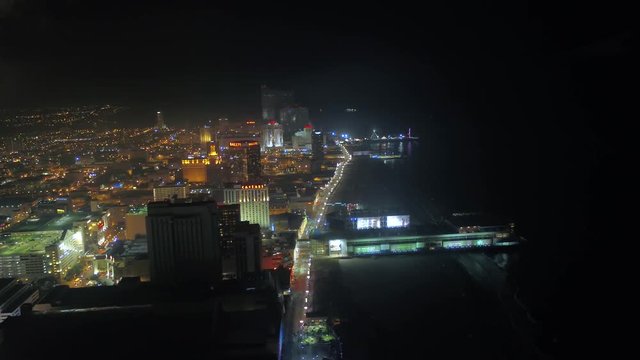 Aerial New Jersey Atlantic City July 2017 Night 4K Inspire 2