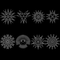 Holiday patterns of stars of snowflakes and flowers for gifts