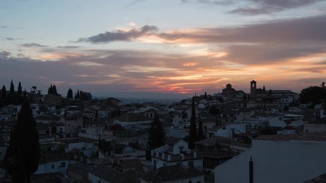 Timelapse of Granada at sundown