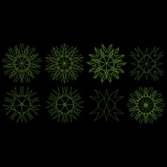 Fototapeta premium Holiday patterns of stars of snowflakes and flowers for gifts