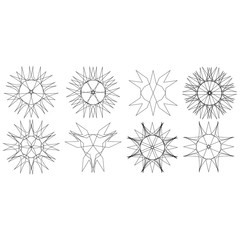 Holiday patterns of stars of snowflakes and flowers for gifts