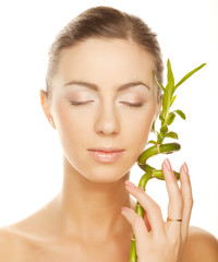 beautiful woman with bamboo 