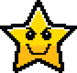 Obraz premium Evil 8-Bit Cartoon Star