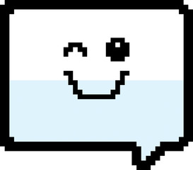 Winking 8-Bit Cartoon Word Balloon