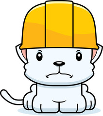 Cartoon Angry Construction Worker Kitten