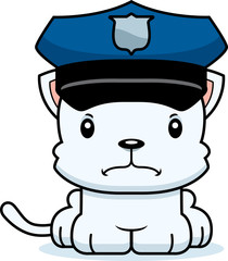 Cartoon Angry Police Officer Kitten
