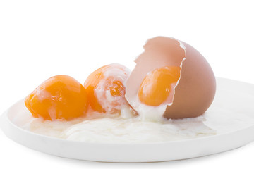 Boiled eggs, mineral water