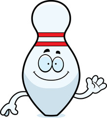 Cartoon Bowling Pin Waving