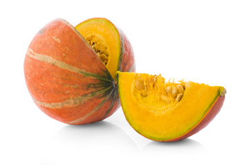 Japanese pumpkin on a white background.
