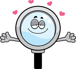 Cartoon Magnifying Glass Hug