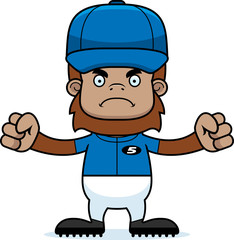 Cartoon Angry Baseball Player Sasquatch