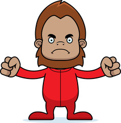 Cartoon Angry Sasquatch In Pajamas