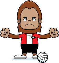 Cartoon Angry Volleyball Player Sasquatch