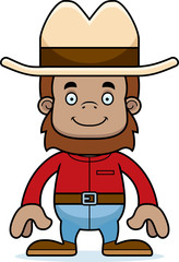 Cartoon Smiling Cowboy Sasquatch