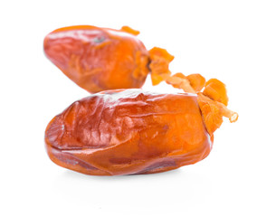 Fresh dates over white background