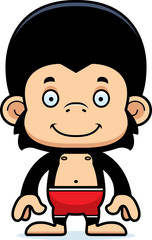 Cartoon Smiling Chimpanzee Swimsuit