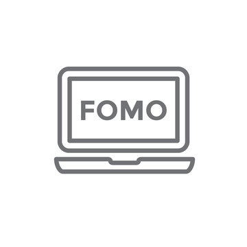 FOMO Icon - Fear of Missing Out Trendy Modern Acronym - Social Media