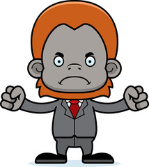 Cartoon Angry Businessperson Orangutan