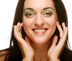 Beautiful health woman face with clean purity skin