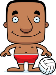Cartoon Smiling Beach Volleyball Player Man