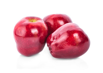 Fresh red apple isolated on white.
