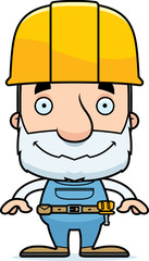 Cartoon Smiling Construction Worker Man