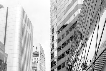 commercial building in Hong Kong with B&W color