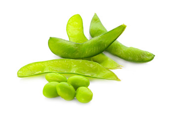 fresh green peas isolated on a white background