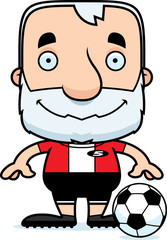 Cartoon Smiling Soccer Player Man