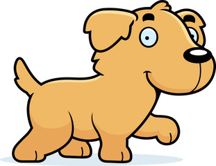 Cartoon Golden Retriever Walking