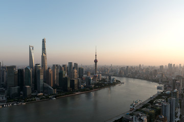 Fototapeta premium Shanghai city of Lujiazui sunset